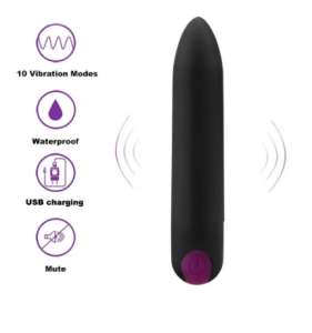 VATINE Şarjlı Süper Güçlü 10 Titreşim Modlu Bullet Mini Vibratör